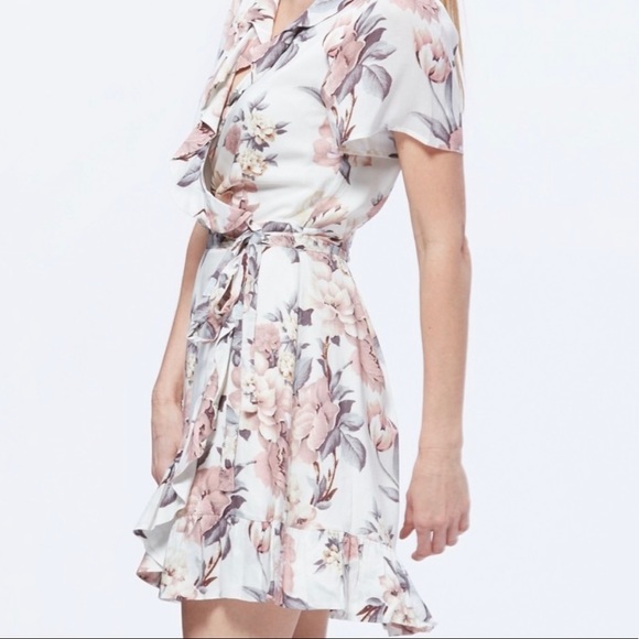 Paige Cardamon floral ruffle wrap dress - Picture 3 of 6